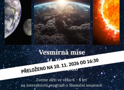 Změna termínu programu pro děti Vesmírná mise